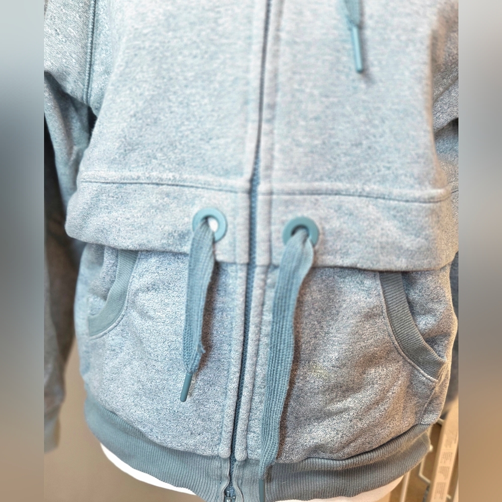 Adidas Stella McCartney Heathered Blue Gray Jacket - Picture 2 of 7